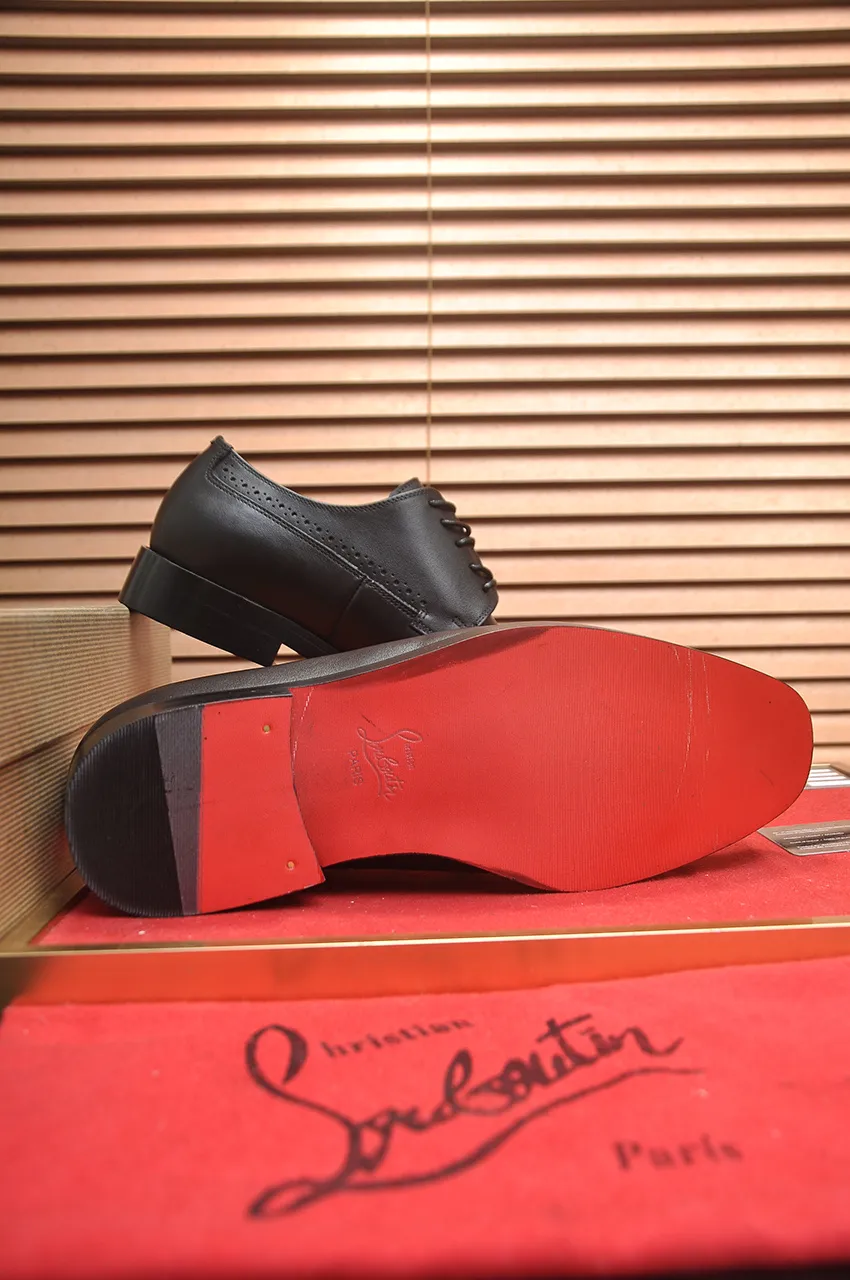 Men's shoes 💰620💶 [Chrstian Loubotin] Red-soled shoes 💋Original mold opening, the highest version on the market, purely handmade ➕Imported cowhide uppers, first-layer water-dyed cowhide lining! Original EU high-gloss outsole. 38 to 45 (45 customized)